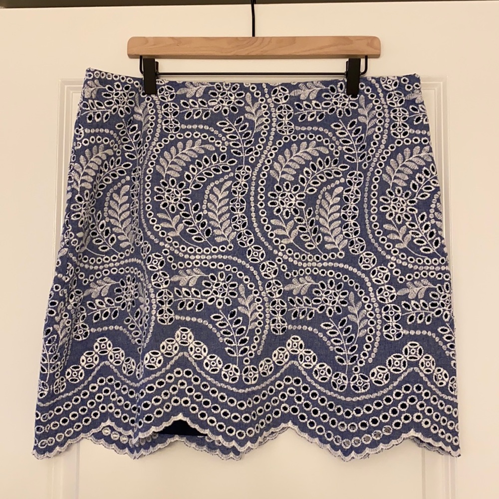 LOFT Blue Lace Skirt